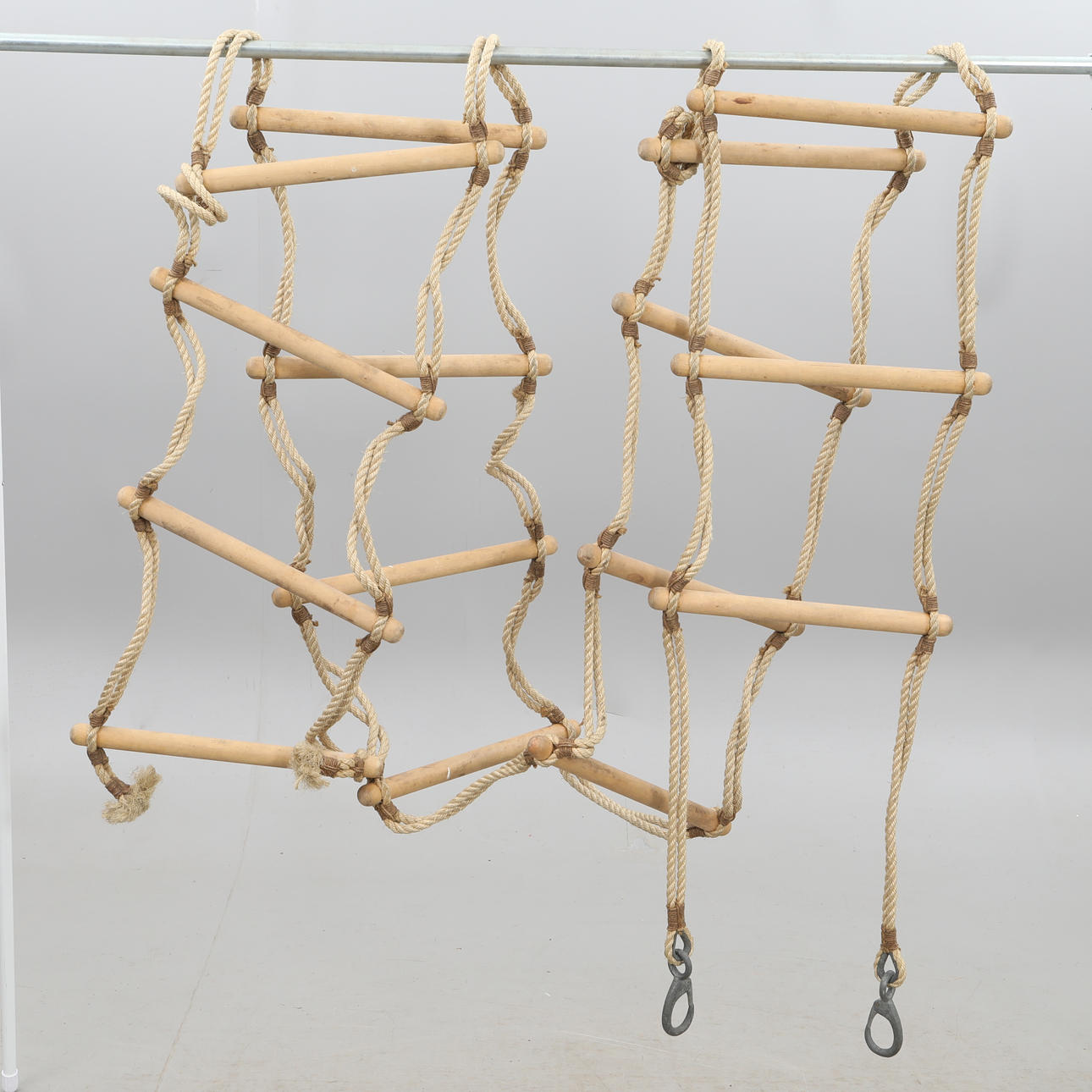 A rope ladder, wood/hemp, 20th century. Miscellaneous - Miscellaneous ...