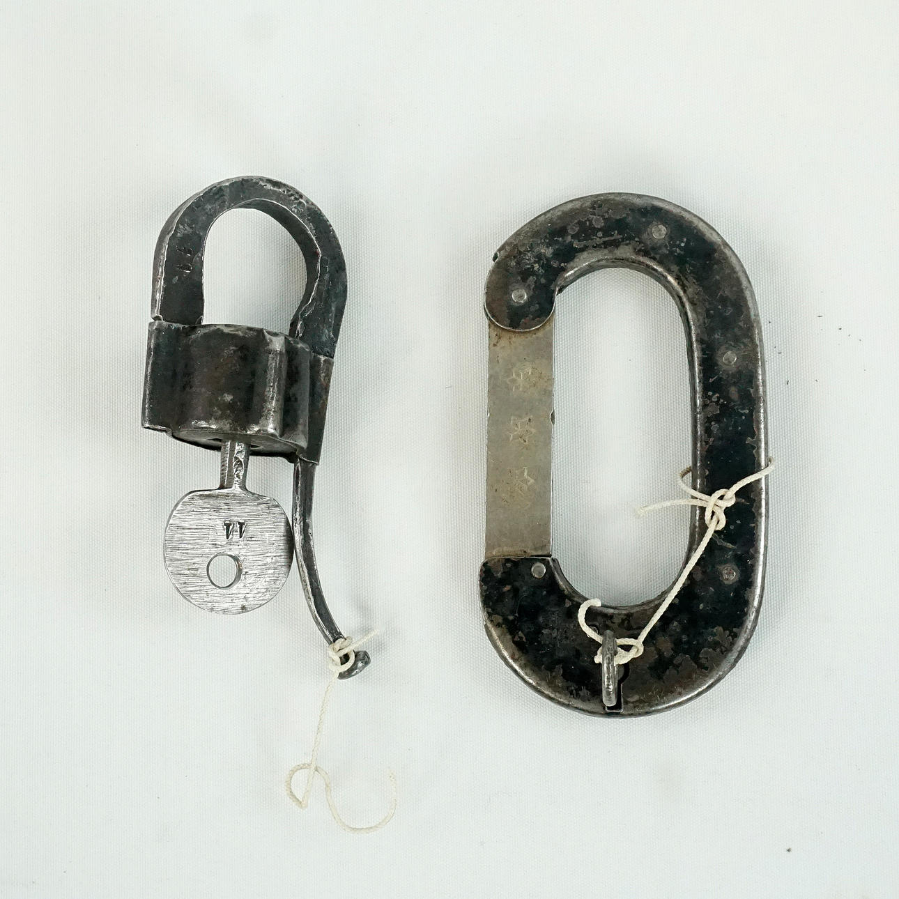 POLE LOCK & PADLOCK, 2 pcs. Iron/metal, including Eskilstuna.
