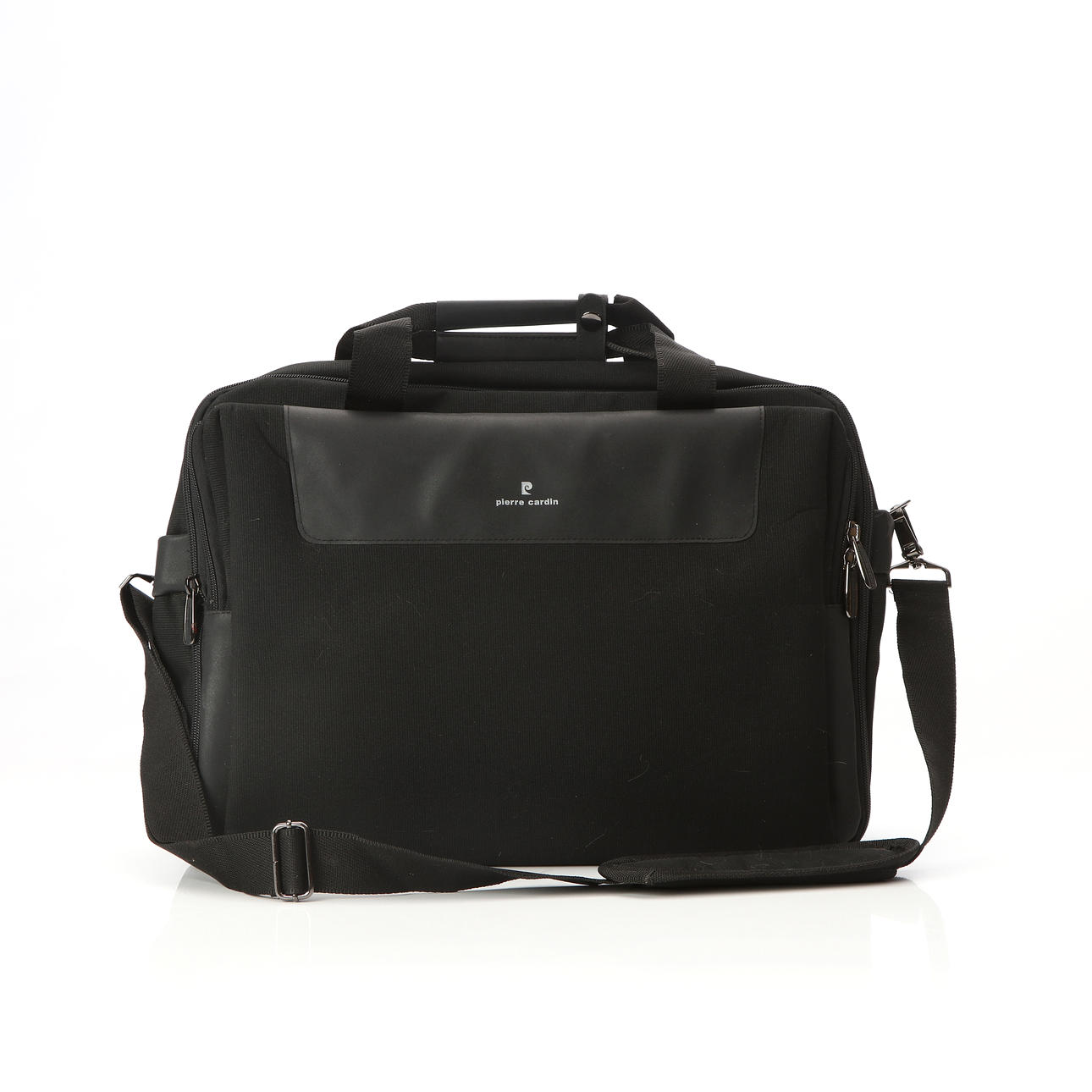 PIERRE CARDIN, SHOULDER STRAP BAG. Black nylon.