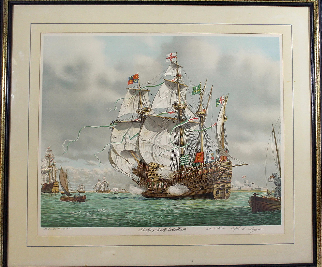 OIDENTIFIERAD KONSTNÄR. färgtryck, signerad.