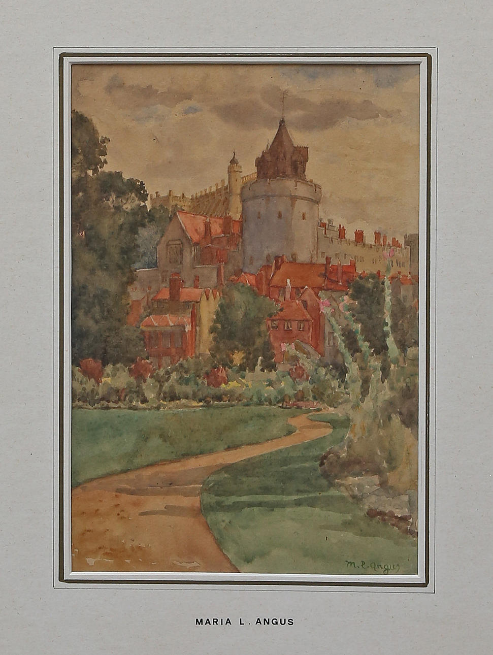 MARIA L. ANGUS. Landscape with a castle.