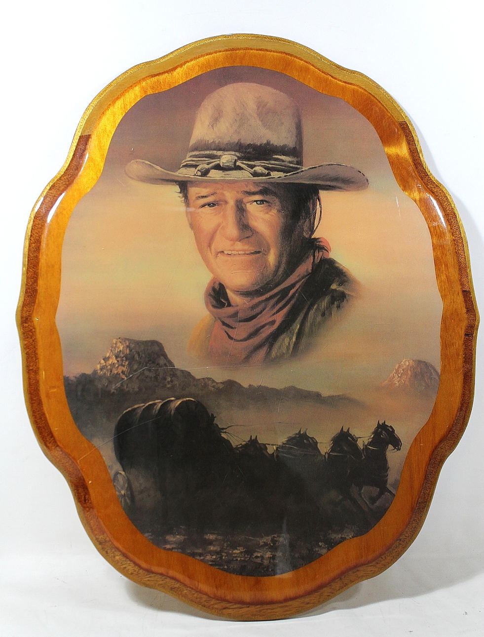 PAUL BOREN. woodblock print, " John Wayne, unsigned.