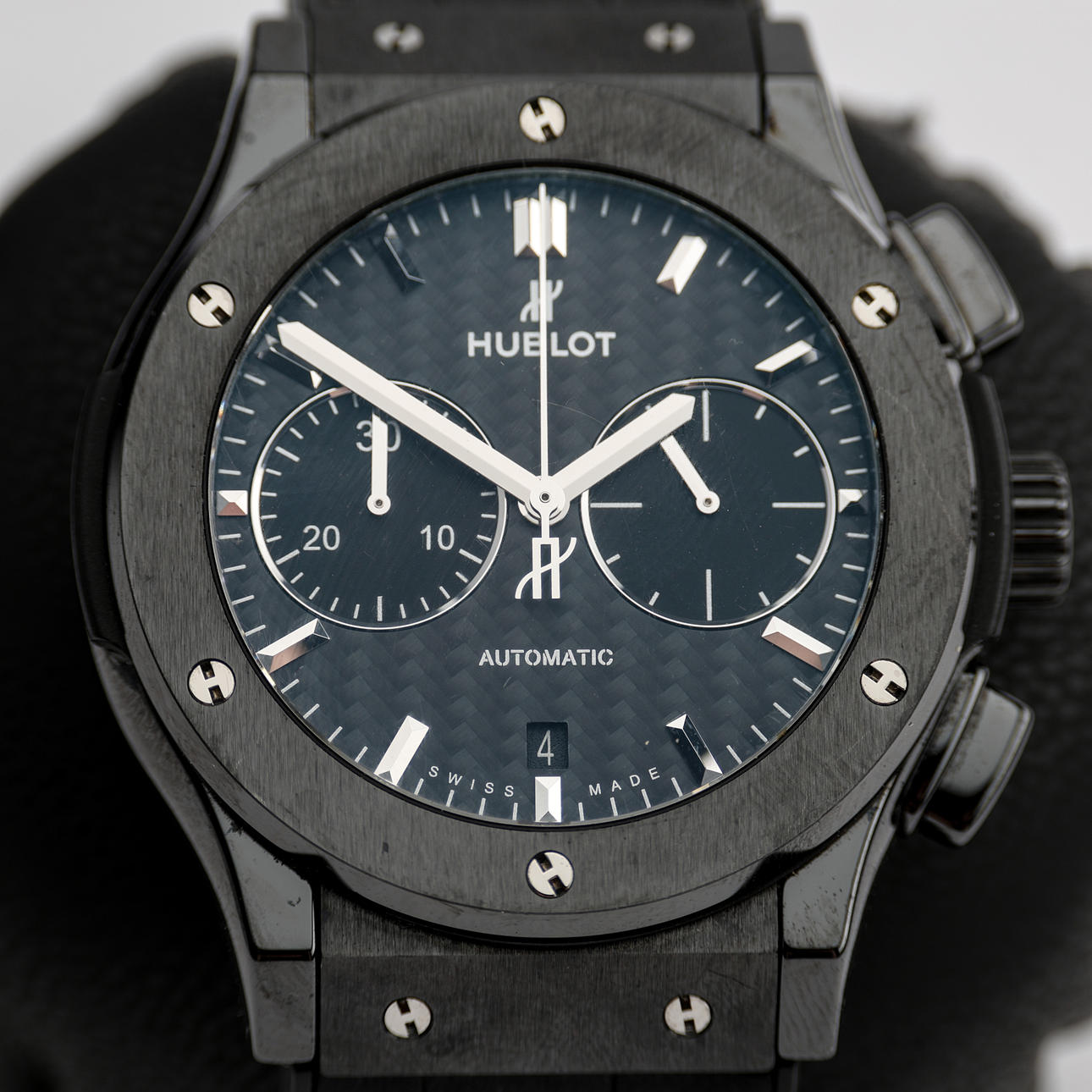 HUBLOT CLASSIC FUSION, BLACK MAGIC, wristwatch, ceramic, automatic assignment, date, chronograph with minute counter, 2017.