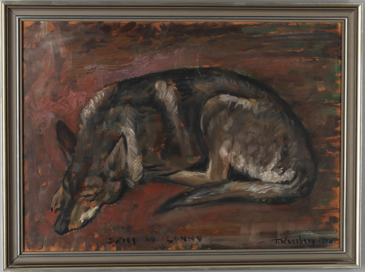 TORSTEN WESSBERG. "Skiss av Lonny", olja på pannå, signerad och daterad.