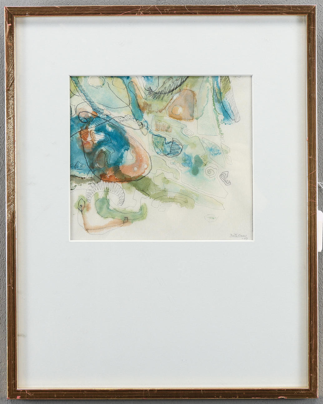 BRITTA EMANUELSSON monotype, signed -69.