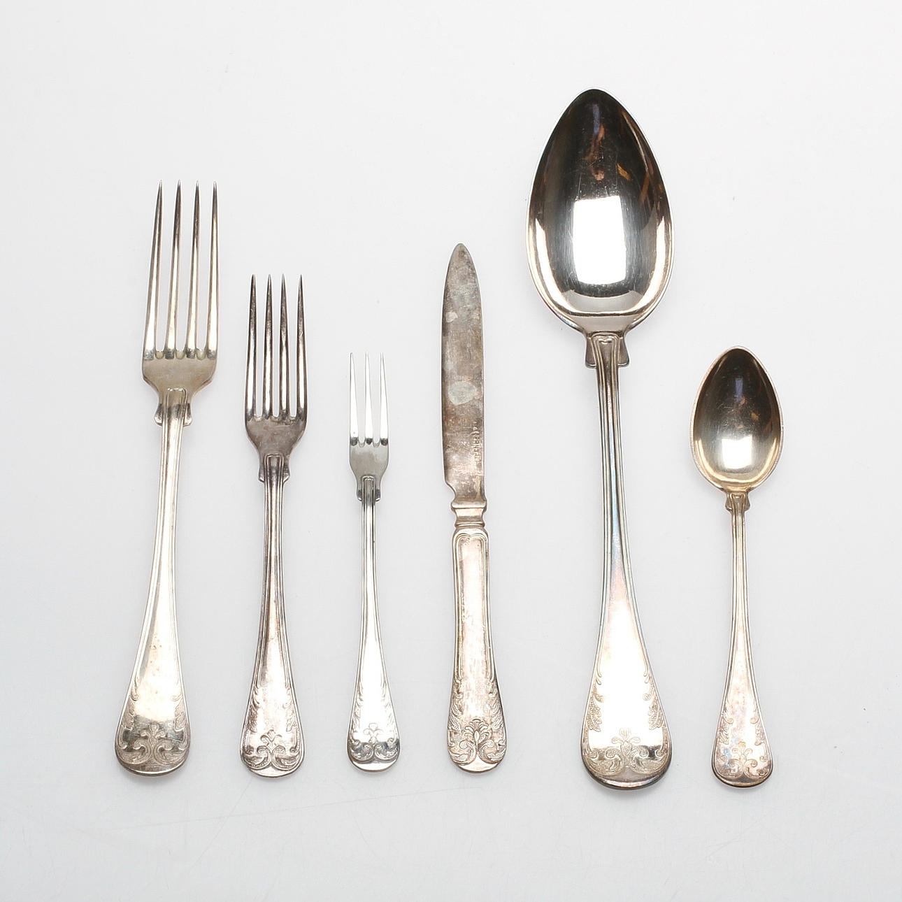 BESTICK, nysilver, 62 delar. "Gammal Fransk", 1900-tal.