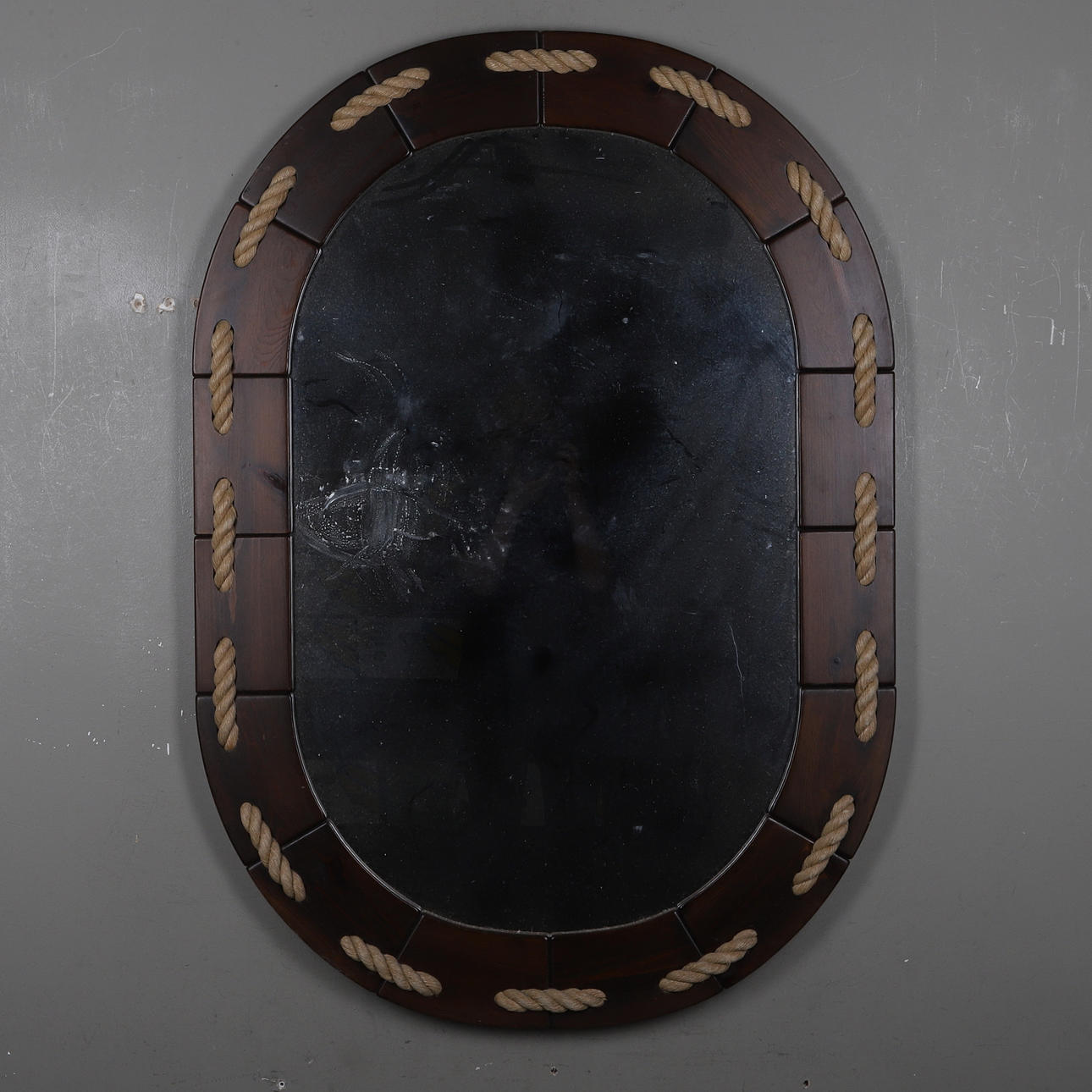 A wooden mirror, 1960s/70s.