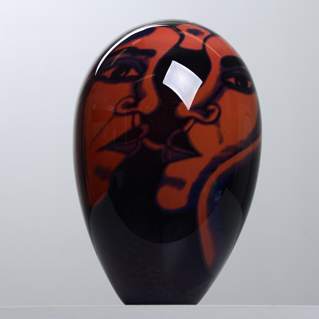 EVA ENGLUND. Graalvase, “Eldsjähl”, Orrefors, signed and dated -88