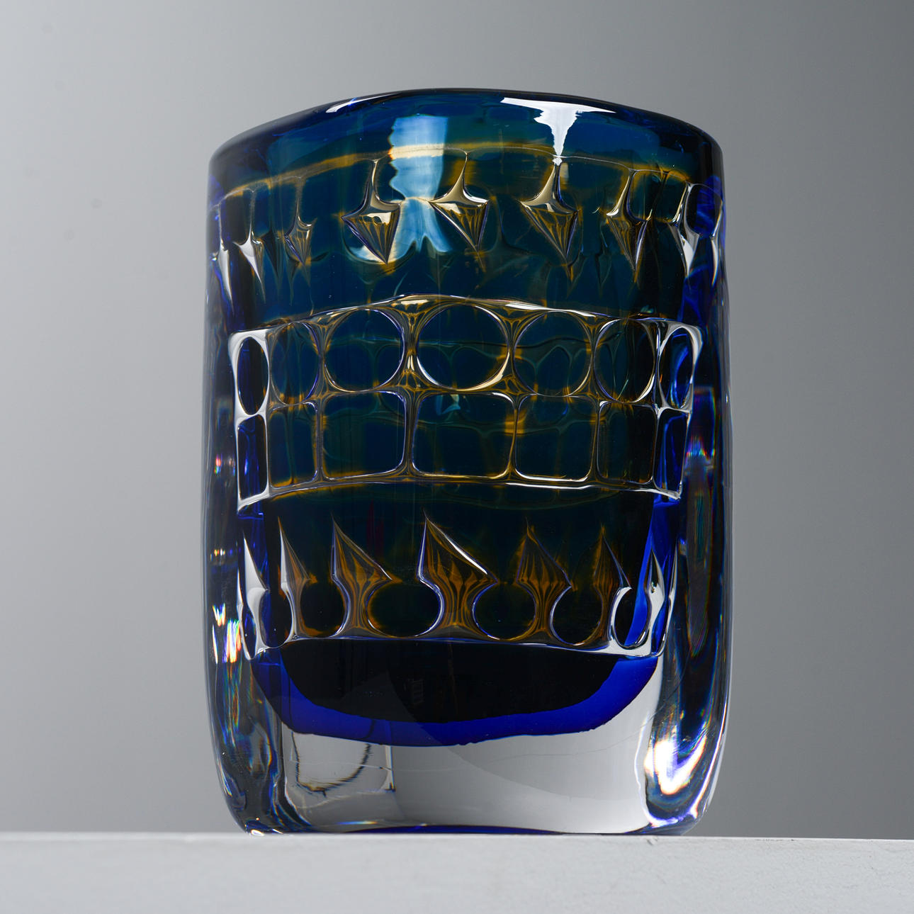 INGEBORG LUNDIN. Arielvas, Orrefors, signed, 1968.