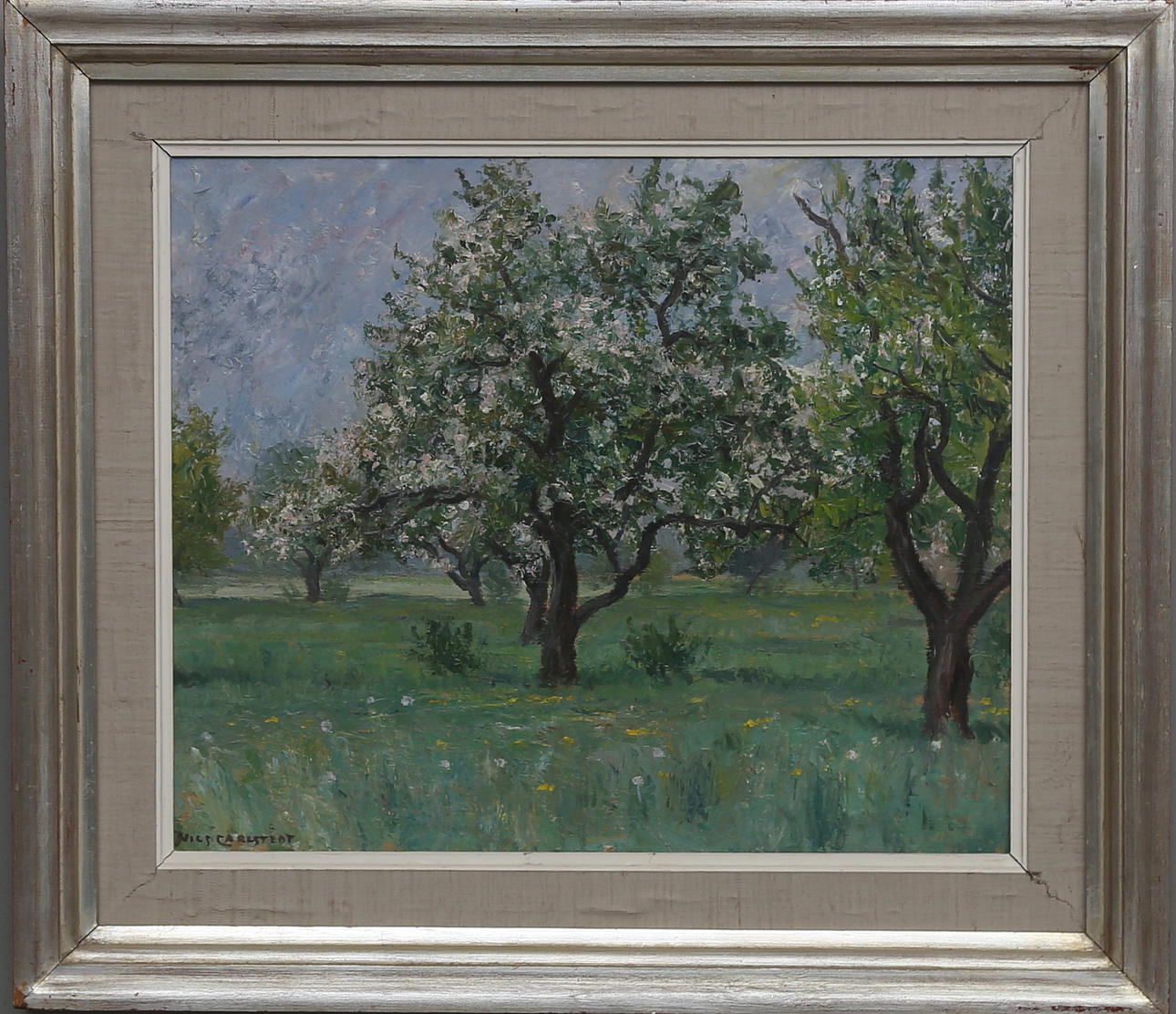 NILS CARLSTEDT. Olja på pannå, signerad.