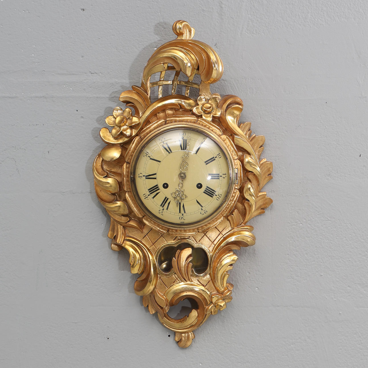 WALL PENDULUM. gilded, Rococo style, 20th century. Clocks & Watches ...