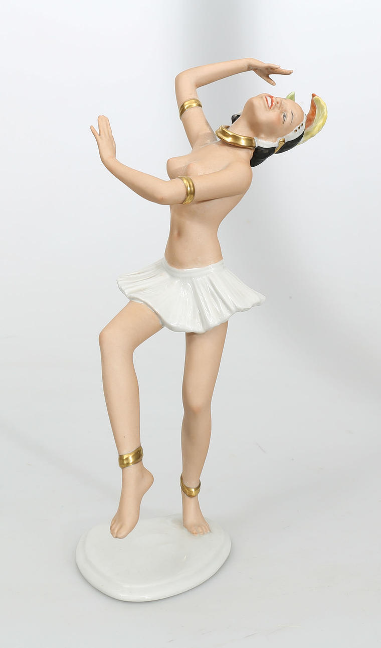 FIGURIN, porslin, Dansande kvinna, Wallendorf.