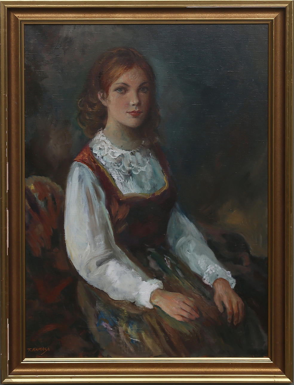 TADEUSZ KAMASA. Olja på duk, signerad.