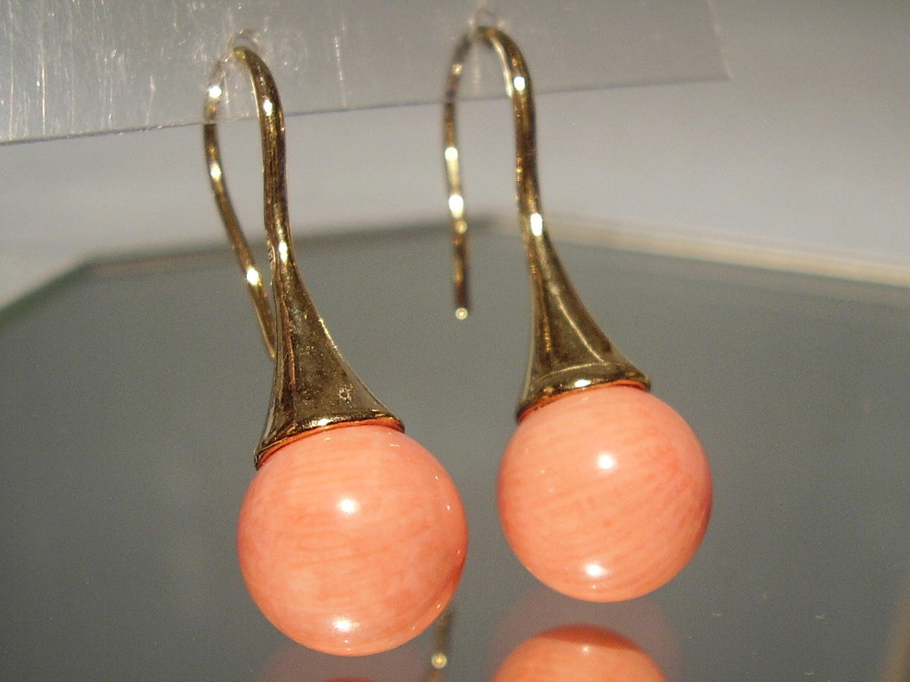 KORALL ÖRHÄNGEN SILVER GULDPLÄTERAD.