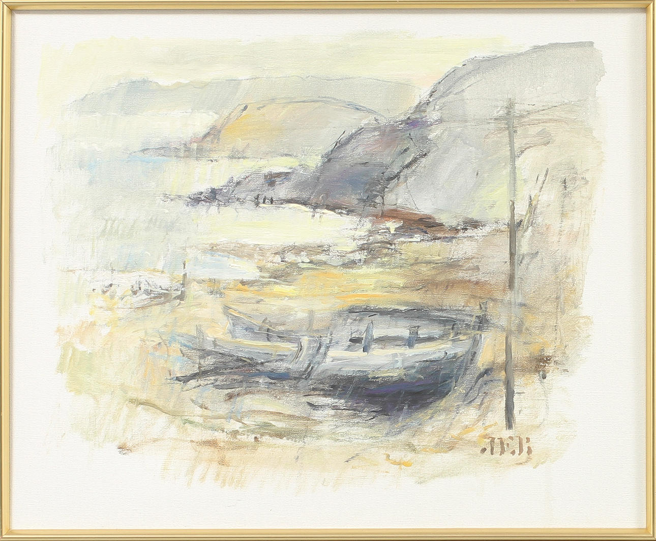 JOHN-ERIK BÄCKERSTEN. Strand med eka, olja på duk, sign.