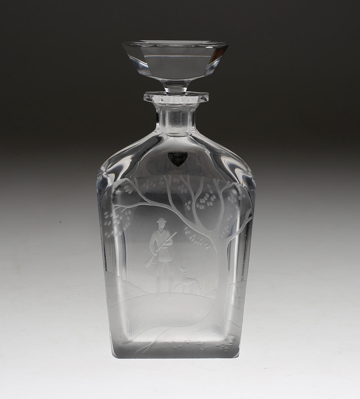 KARAFF, glas med gravyr, Nils Landberg, Orrefors.