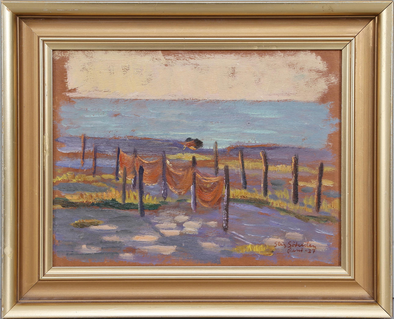 STIG SÖDERSTEN. Ölandsmotiv, olja på pannå, signerad och daterad - 27.