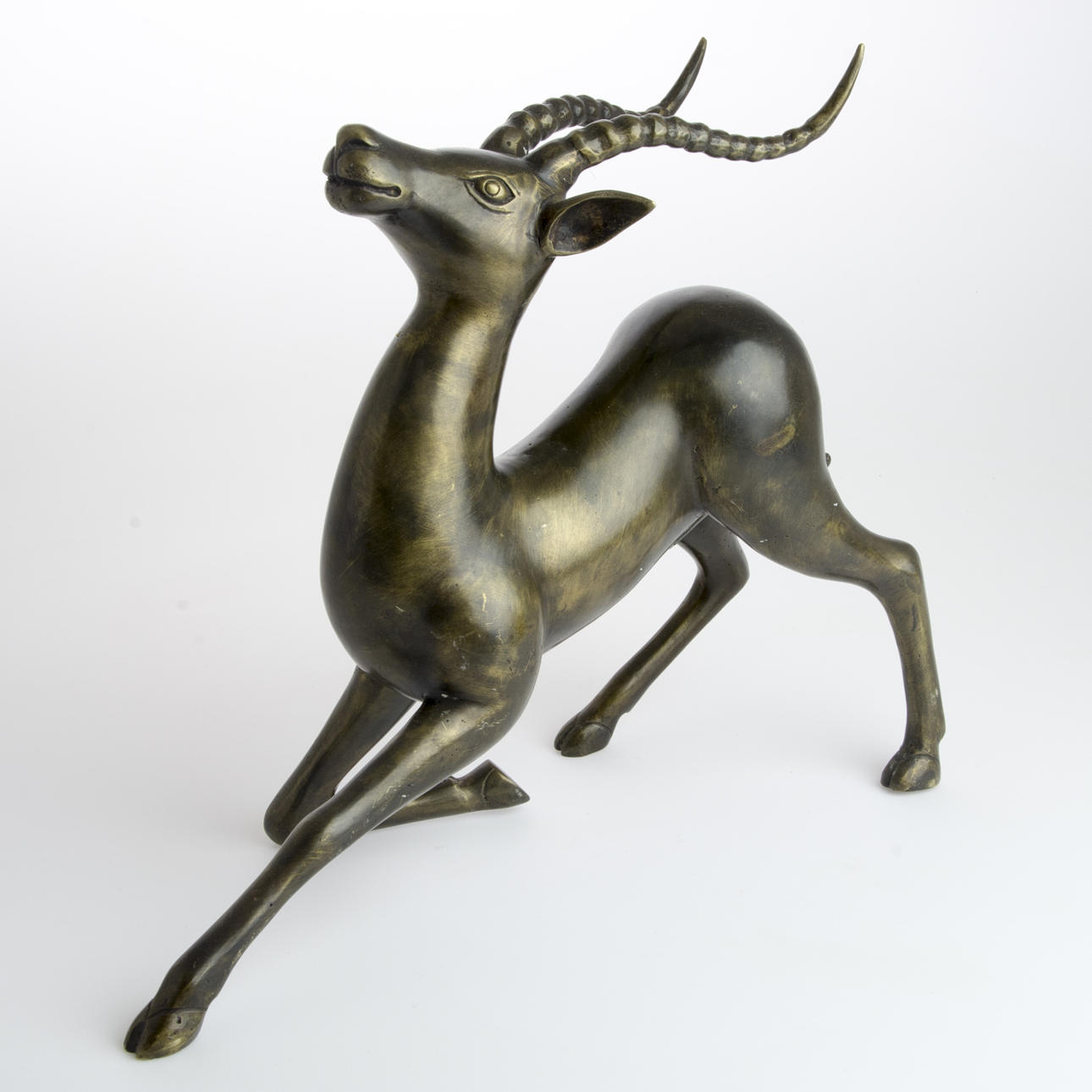 SKULPTUR, hjort, brons, samtida.