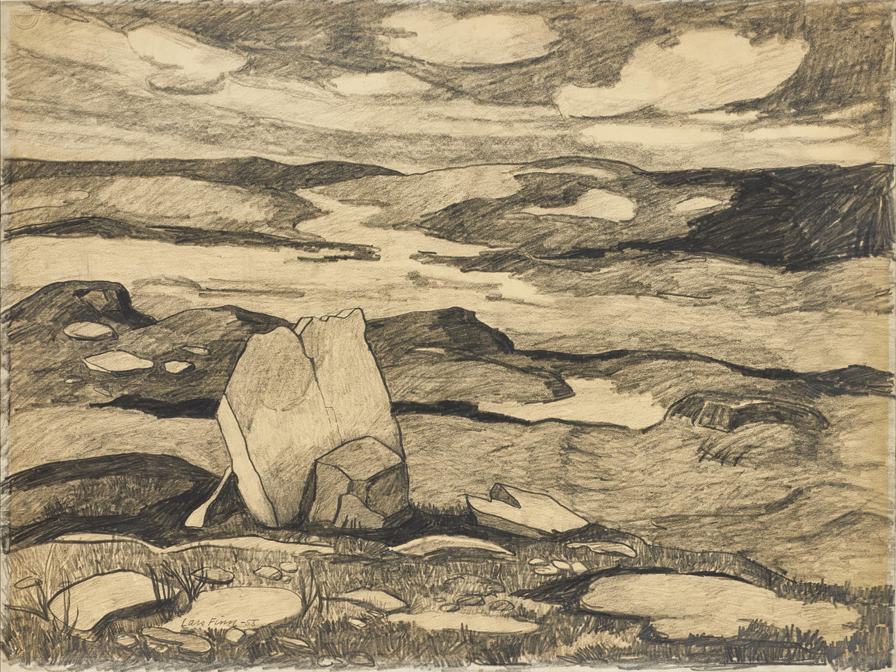LARS FINN (1914–1993). Landscape, signed and dated Lars Finn -55 ...