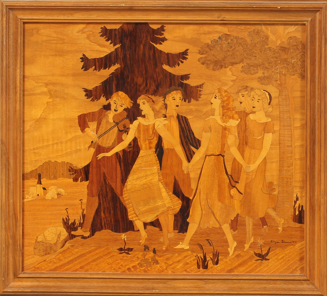 VÄGGDEKORATIONER, 2 st, Mjölby Intarsia.