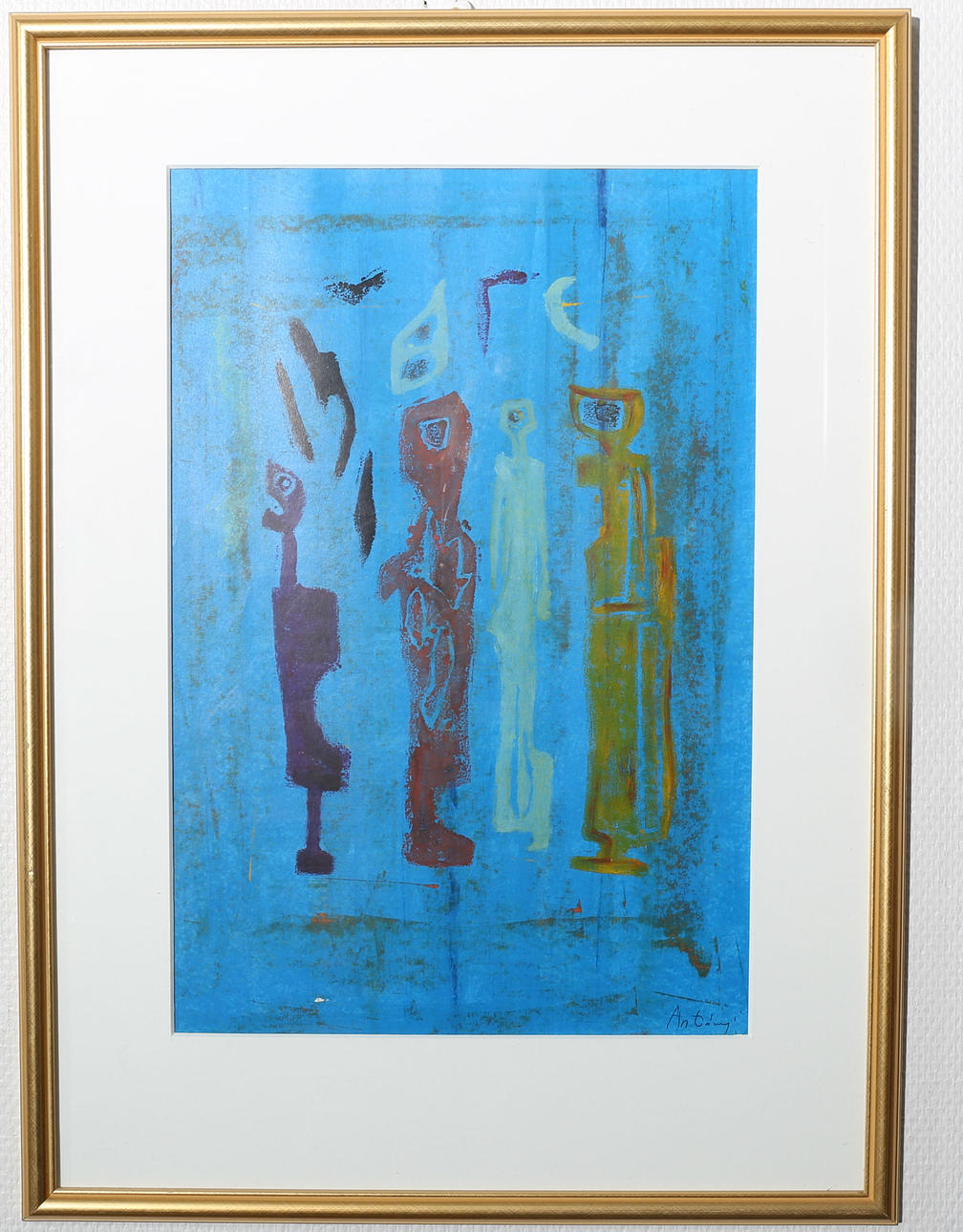 IMRE ANTONYI. Blandteknik, Komposition, signerad Antonyi.