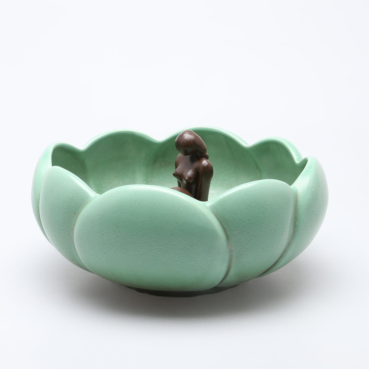 SKÅL MED BLOMSTERINSATS, keramik Gefle 2853.