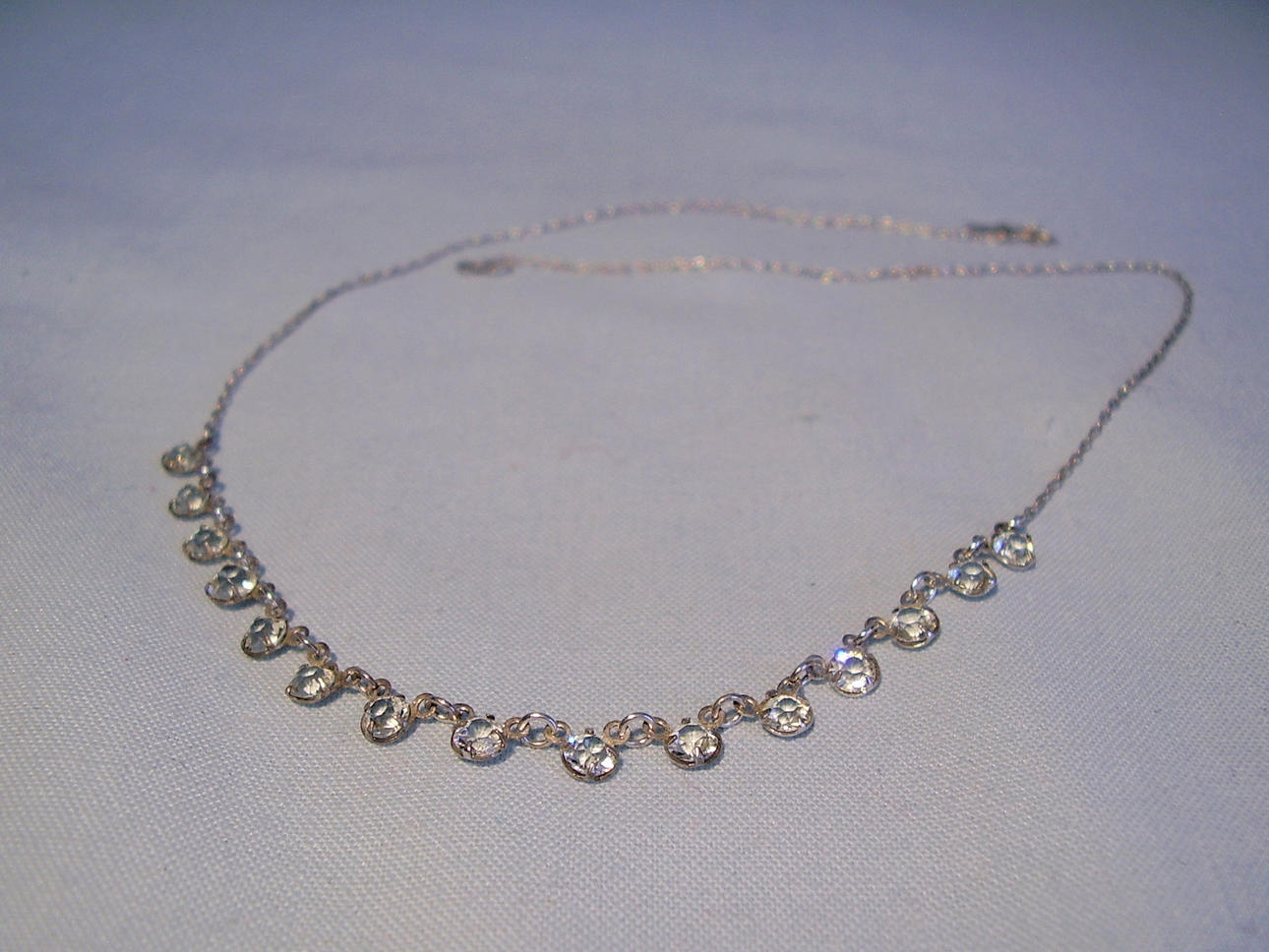 STENKRISTALL HALSBAND silver 835 antik.