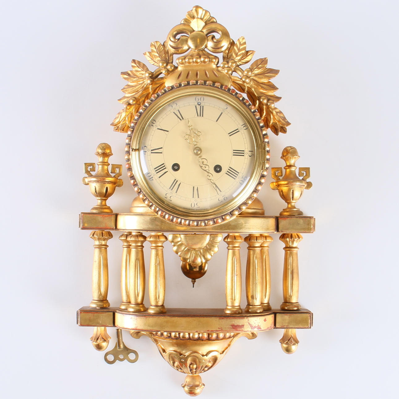VÄGGPENDYL, förgylld, gustaviansk stil, Westerstrands, 1900-tal.