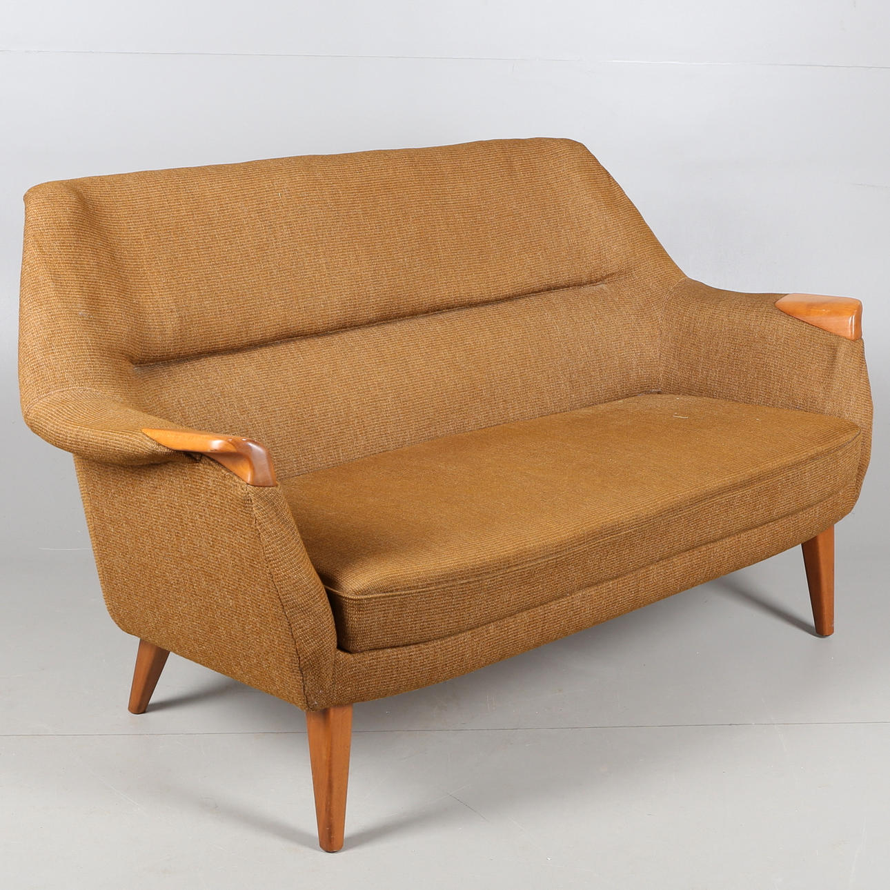 SOFFA, trä/tyg, 1900-talets mitt.