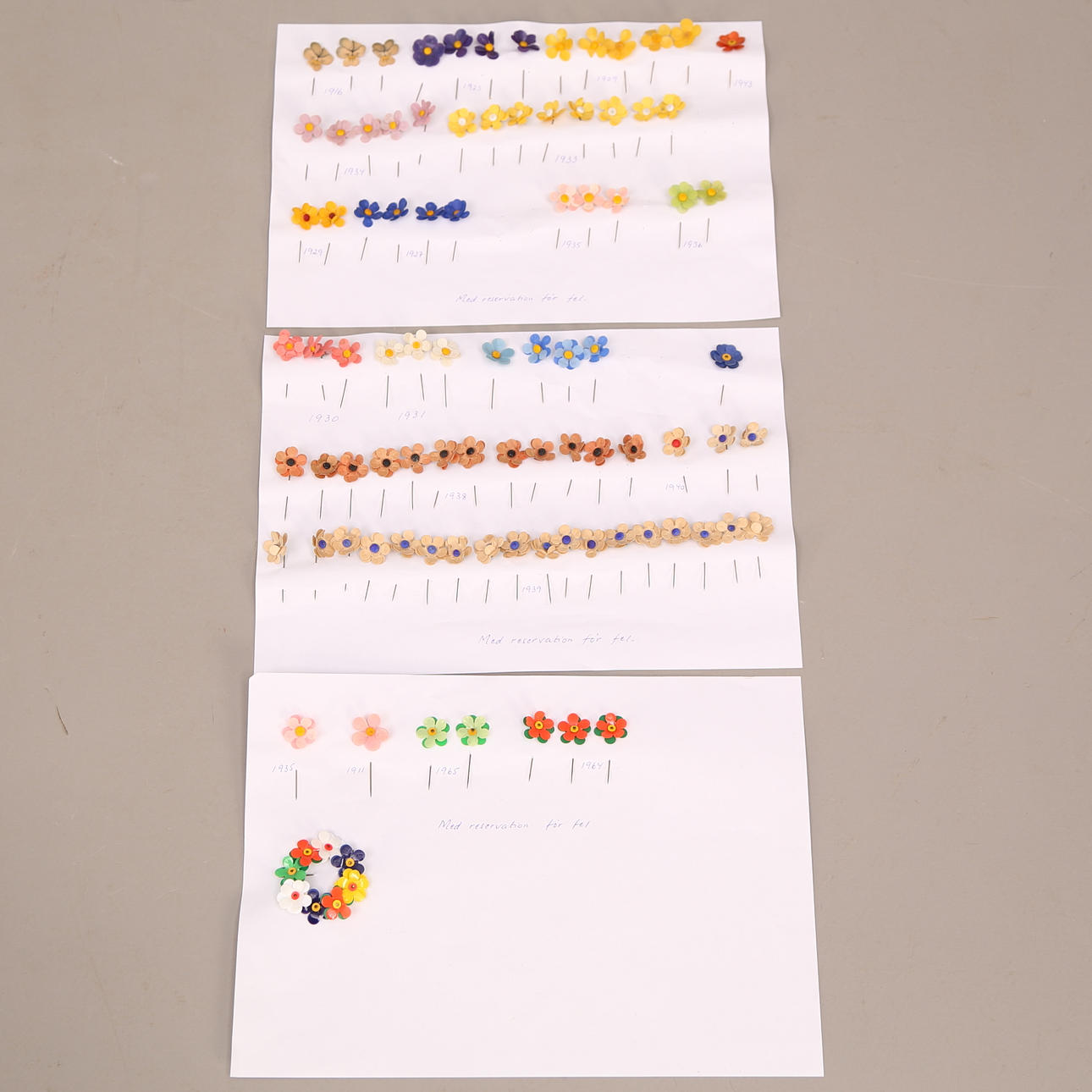 MAJBLOMMOR, 88 st + 1 st krans, 1916 - 1965.