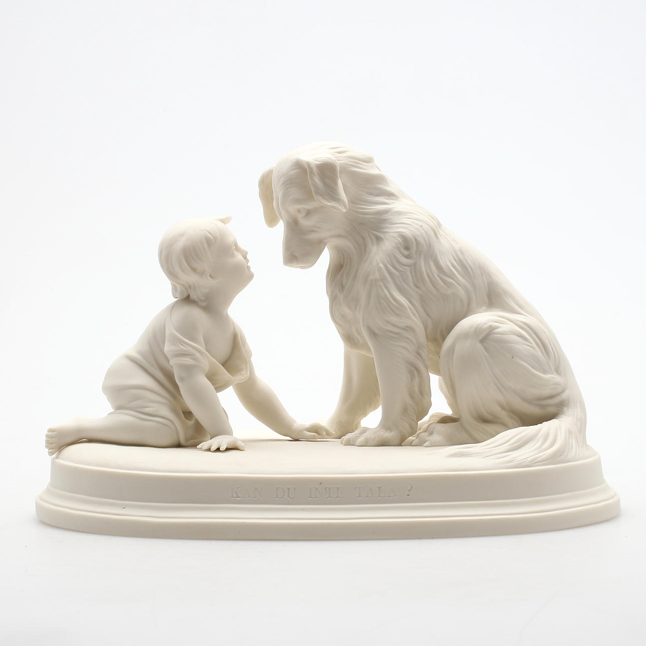 SKULPTUR, "Kan du inte tala?", Gustafsberg, parian, sekelskiftet 1900.