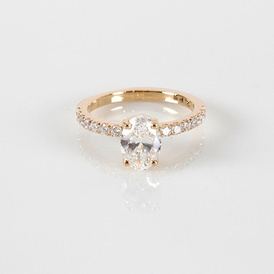 DIAMOND RING, 1,19ct, 18K, IGI Cert Labgrown.