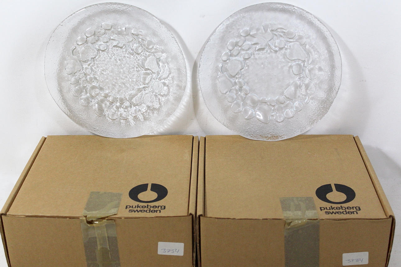 FRUKTASSIETTER, 12 st, glas, Pukeberg.