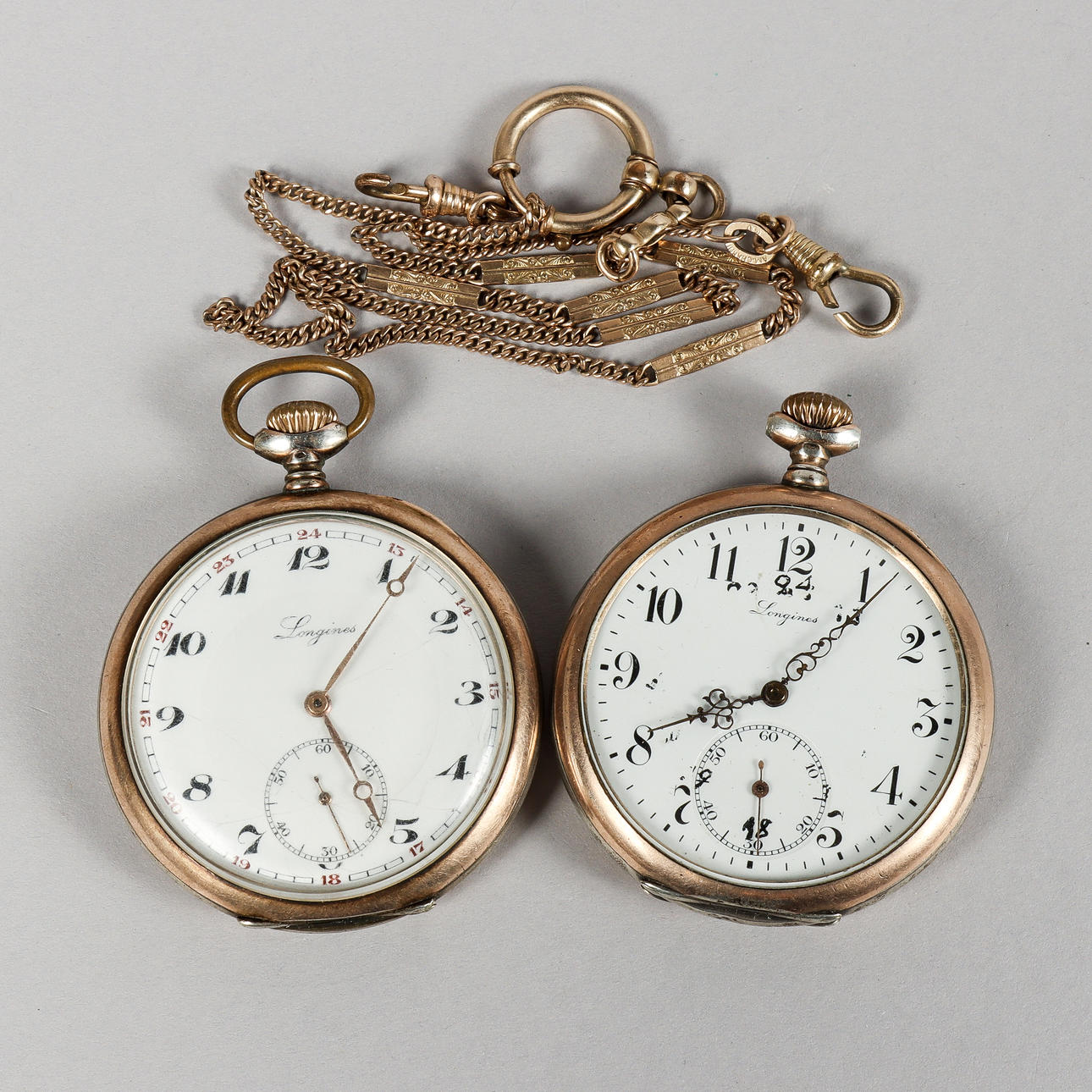 LONGINES pocket watch 2 pieces, case in silver.