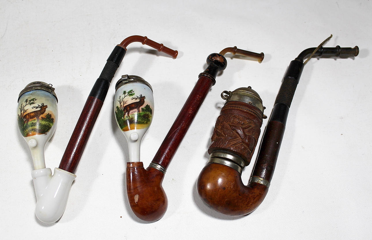 PIPOR, 3 st, porslin och trä.