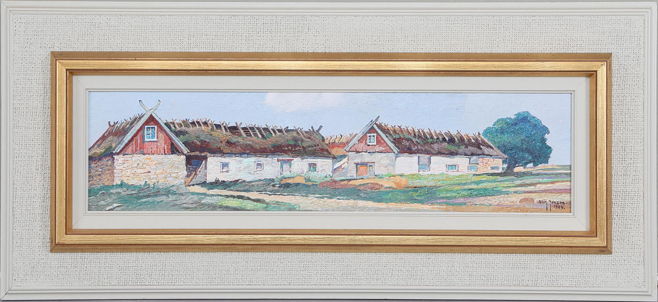 STIG JONZON. Ölandsmotiv, olja på pannå, signerad.