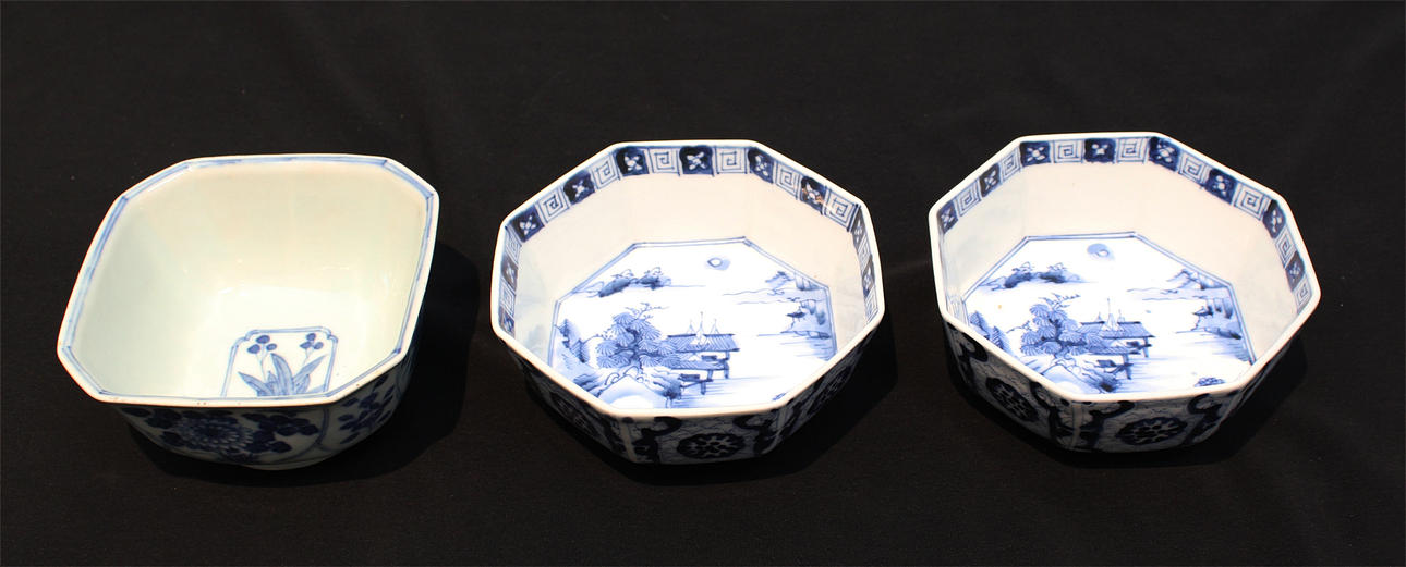 Skålar (3). Porslin. Kina. 1700-1900-tal.