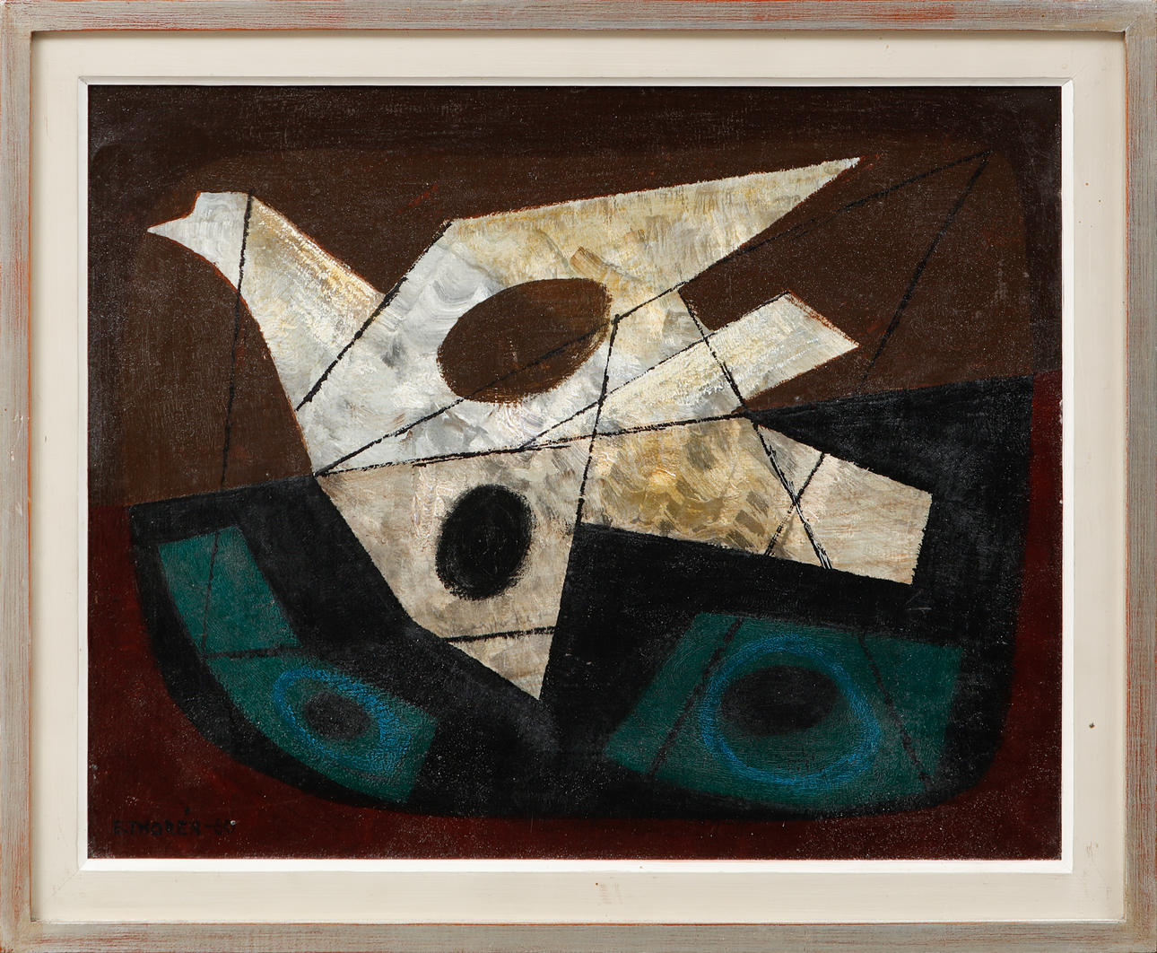 ESAIAS THORÉN. Pigeon, oil on panel, signed and dated -60.