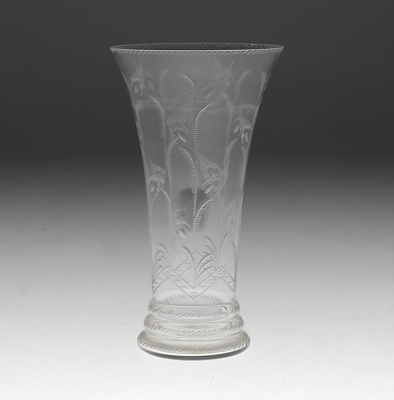 VAS, glas, Simon Gate, Orrefors, signerad, 1928.