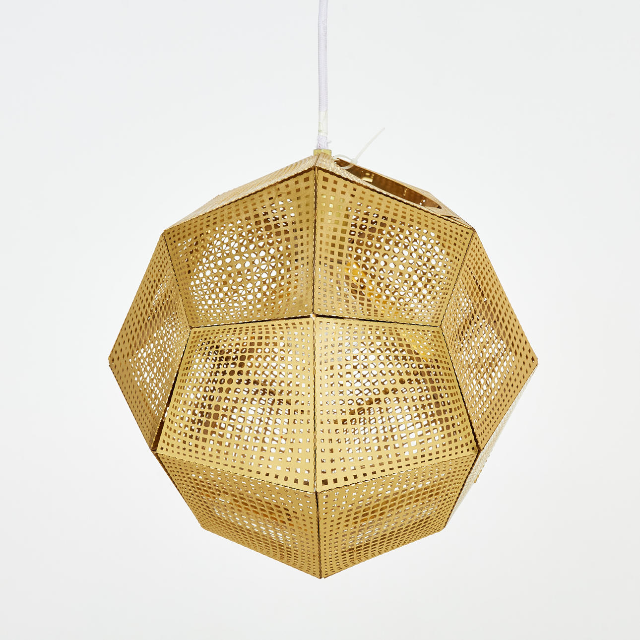 TOM DIXON. ceiling lamp, “Etch”, brass Pendant, marked with plaque.