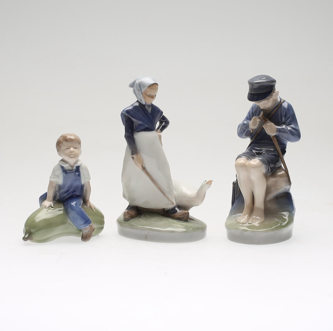 FIGURINER, 3 st, porslin, Royal Copenhagen.