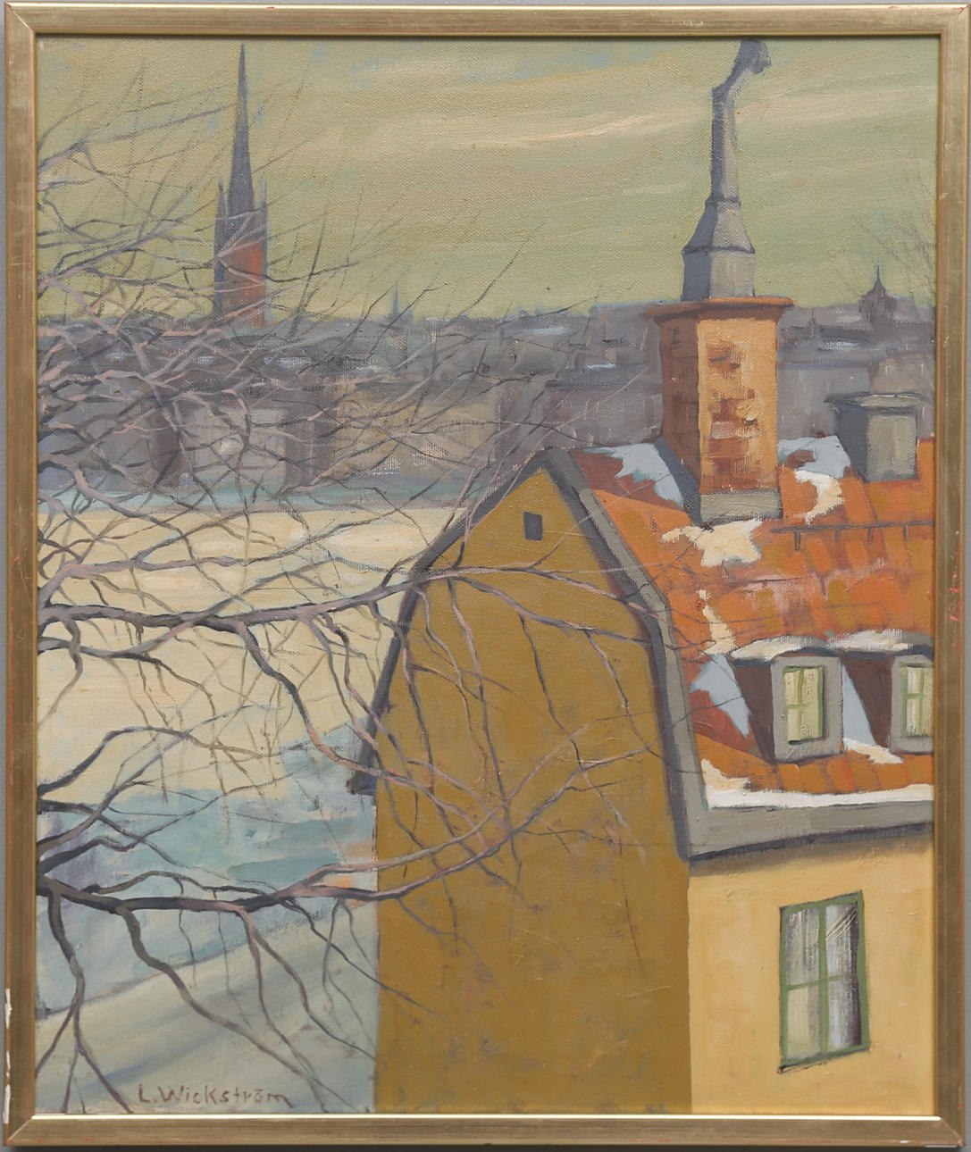 LENNART WICKSTRÖM. "Marsdag Mariaberget". Olja på duk, signerad.