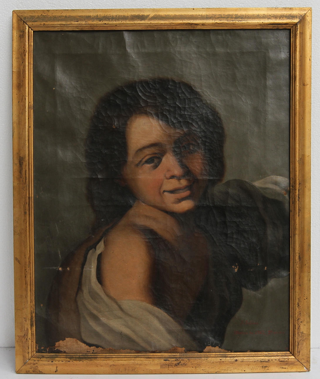 OKÄND KONSTNÄR. 1800-tal. Olja på duk, bär signatur.