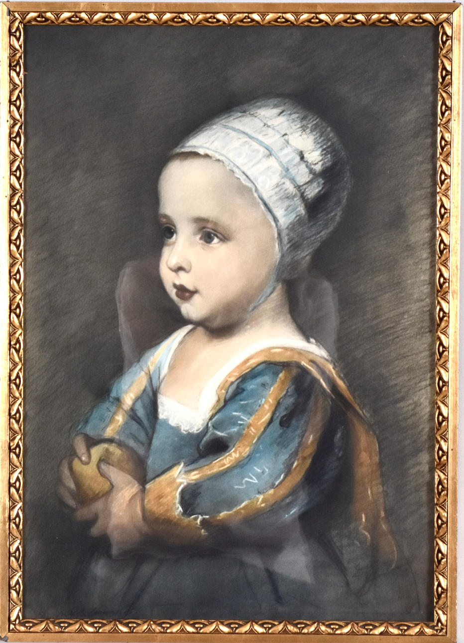 AFTER ANTHONY VAN DYCK. pastel, possibly on lithography.