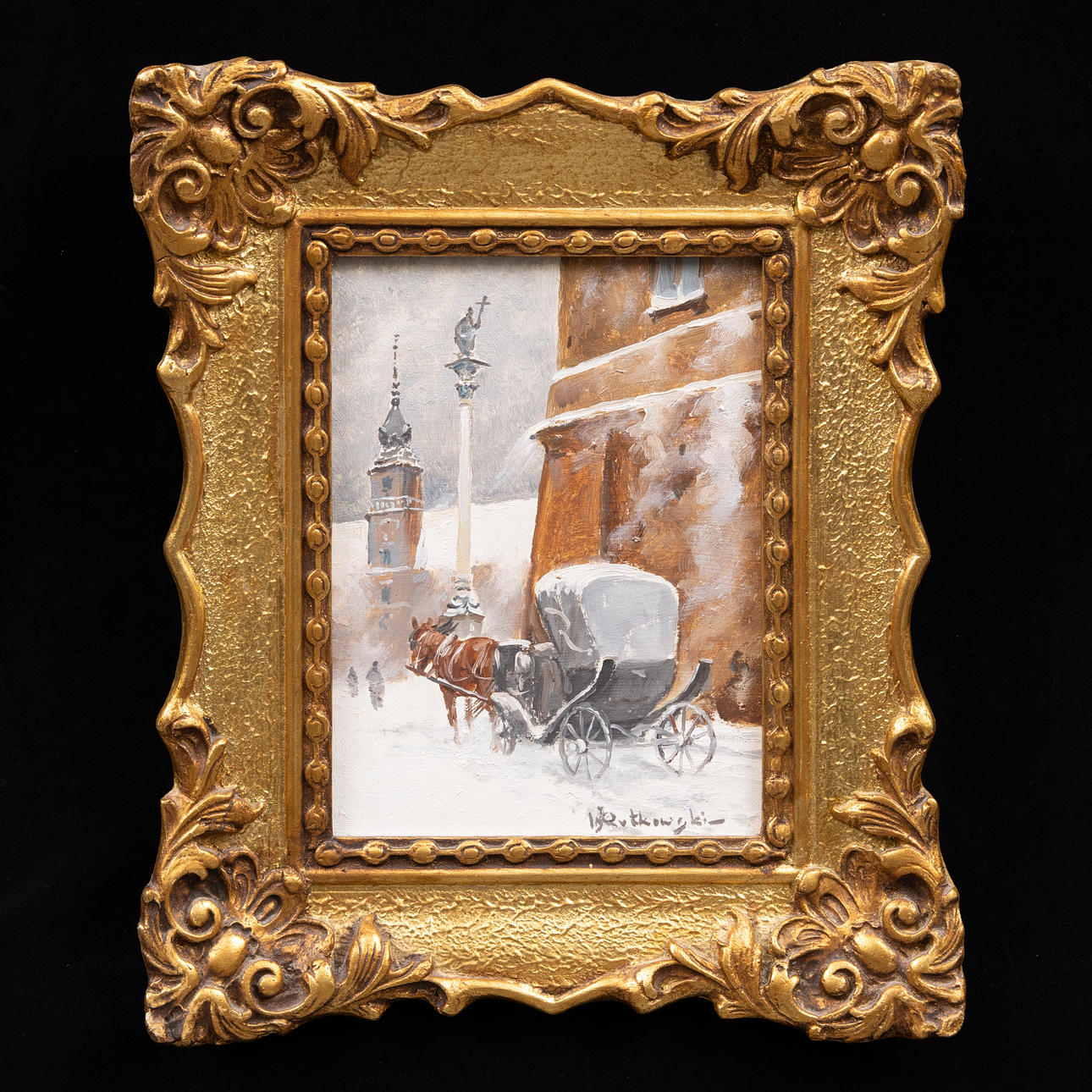 WŁODZIMIERZ RUTKOWSKI (POLEN, 1915-1992). City motif, oil on panel ...