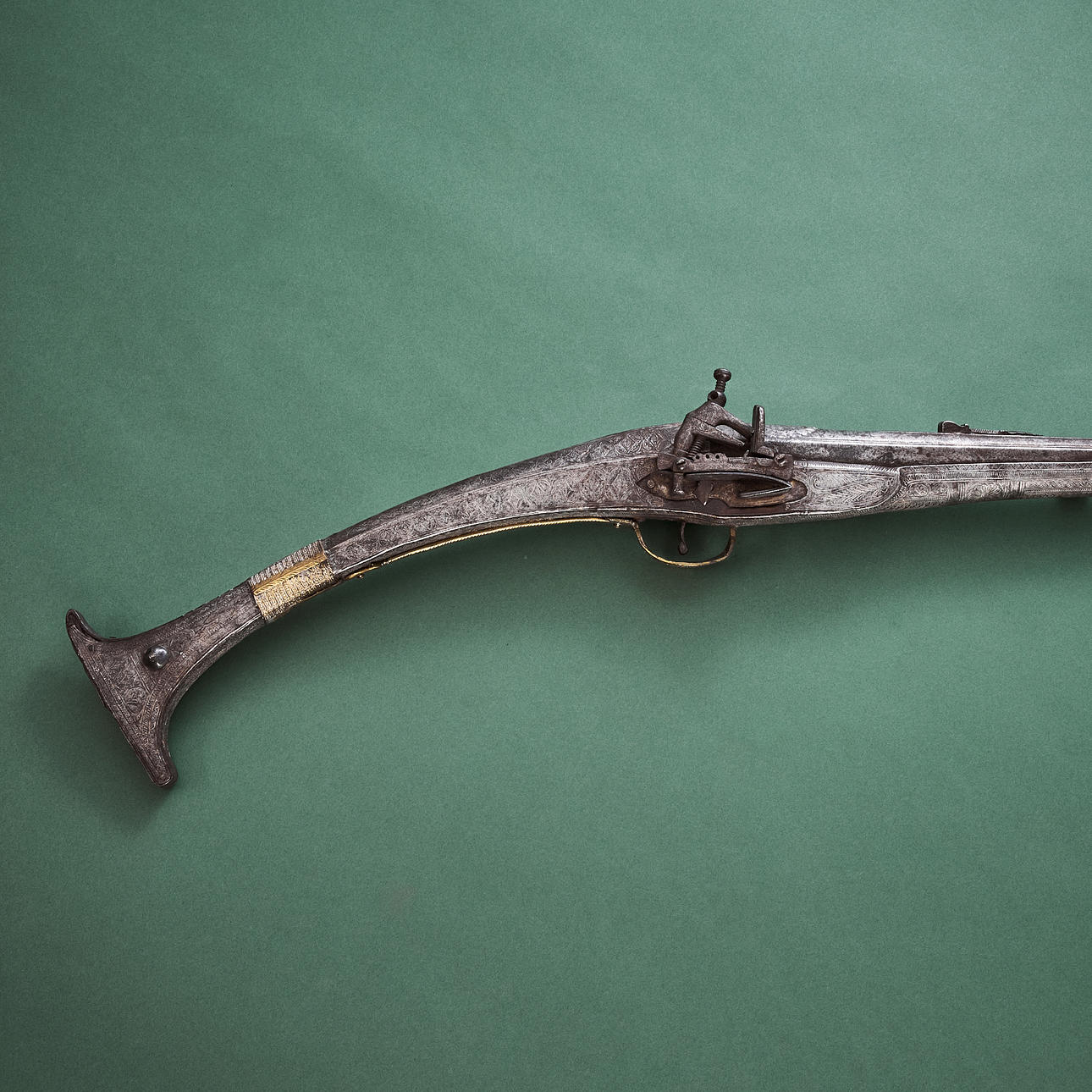 A flintlock rifle, with miquelet clasp, Balkan, Alabania, 19th century ...