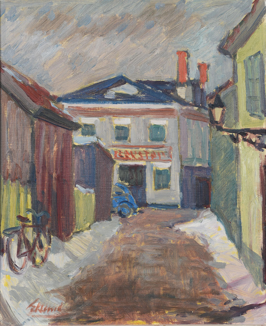 BENGT EKLUND. “Tövær”, oil on panel, signed.