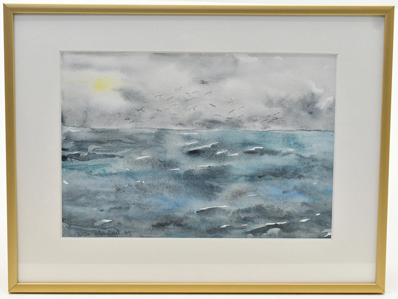 OIDENTIFIERAD KONSTNÄR. Havsmotiv. Akvarell.