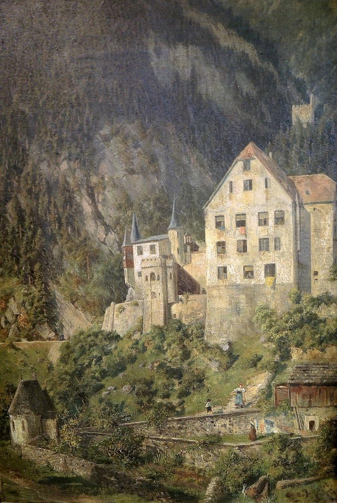 OTTO VON RUPPERT, slottskomplex framför bergen.