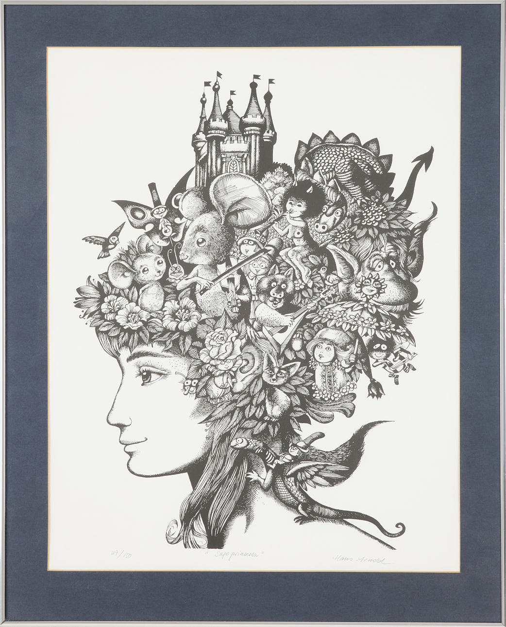 HANS ARNOLD. Fairy Tale Princess, lithograph, signed and numbered 47/50 ...